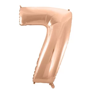 Folijas balons 92cm XXL - cipars 7, zelta, rozā Folijas balons 92cm XXL - cipars 7, zelta, rozā