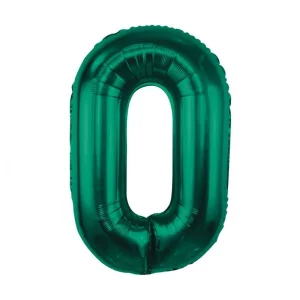 Folijas balons 85cm XL - cipars 0, zaļš, smaragda Folijas balons 85cm XL - cipars 0, zaļš, smaragda