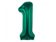 Folijas balons 85cm XL - cipars 1, zaļš, smaragda