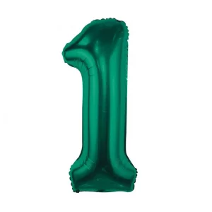 Folijas balons 85cm XL - cipars 1, zaļš, smaragda
