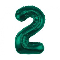 Folijas balons 85cm XL - cipars 2, zaļš, smaragda