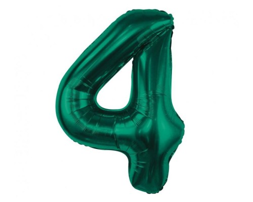 Folijas balons 85cm XL - cipars 4, zaļš, smaragda