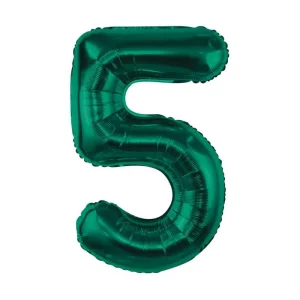 Folijas balons 85cm XL - cipars 5, zaļš, smaragda Folijas balons 85cm XL - cipars 5, zaļš, smaragda