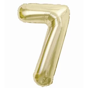 Folijas balons 85cm XL - cipars 7, zelta, gaiša/šampanieša Folijas balons 85cm XL - cipars 7, zelta, gaiša/šampanieša