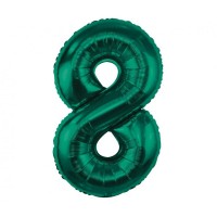 Folijas balons 85cm XL - cipars 8, zaļš, smaragda