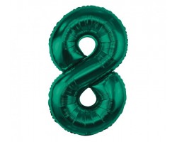 Folijas balons 85cm XL - cipars 8, zaļš, smaragda