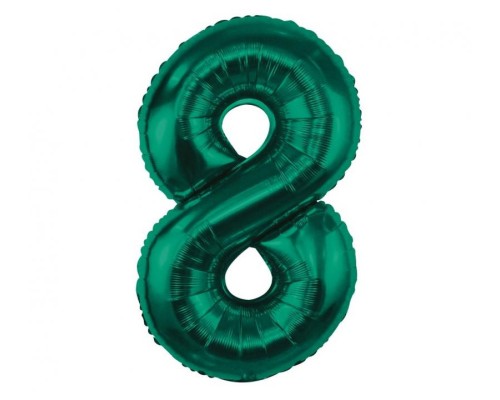 Folijas balons 85cm XL - cipars 8, zaļš, smaragda