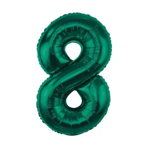 Folijas balons 85cm XL - cipars 8, zaļš, smaragda