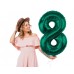 Folijas balons 85cm XL - cipars 7, zaļš, smaragda