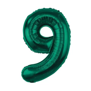 Folijas balons 85cm XL - cipars 9, zaļš, smaragda Folijas balons 85cm XL - cipars 9, zaļš, smaragda