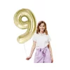 Folijas balons 85cm XL - cipars 9, zelta, gaiša/šampanieša Folijas balons 85cm XL - cipars 9, zelta, gaiša/šampanieša