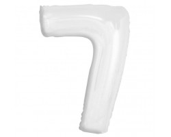 Folijas balons 92cm XXL - cipars 7, balts