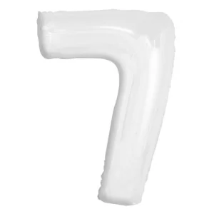 Folijas balons 92cm XXL - cipars 7, balts Folijas balons 92cm XXL - cipars 7, balts