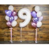 Folijas balons 92cm XXL - cipars 9, balts Folijas balons 92cm XXL - cipars 9, balts