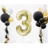 Folijas balons 85cm XL - cipars 3, zelta, gaiša/šampanieša Folijas balons 85cm XL - cipars 3, zelta, gaiša/šampanieša