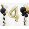 Folijas balons 85cm XL - cipars 4, zelta, gaiša/šampanieša