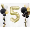 Folijas balons 85cm XL - cipars 5, zelta, gaiša/šampanieša Folijas balons 85cm XL - cipars 5, zelta, gaiša/šampanieša