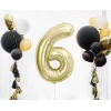 Folijas balons 85cm XL - cipars 6, zelta, gaiša/šampanieša Folijas balons 85cm XL - cipars 6, zelta, gaiša/šampanieša
