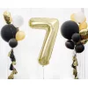 Folijas balons 85cm XL - cipars 7, zelta, gaiša/šampanieša