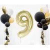 Folijas balons 85cm XL - cipars 9, zelta, gaiša/šampanieša Folijas balons 85cm XL - cipars 9, zelta, gaiša/šampanieša