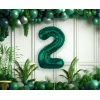 Folijas balons 85cm XL - cipars 2, zaļš, smaragda Folijas balons 85cm XL - cipars 2, zaļš, smaragda