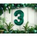 Folijas balons 85cm XL - cipars 3, zaļš, smaragda