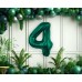 Folijas balons 85cm XL - cipars 4, zaļš, smaragda