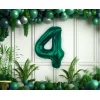 Folijas balons 85cm XL - cipars 4, zaļš, smaragda