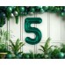 Folijas balons 85cm XL - cipars 5, zaļš, smaragda