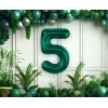 Folijas balons 85cm XL - cipars 5, zaļš, smaragda Folijas balons 85cm XL - cipars 5, zaļš, smaragda