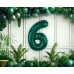 Folijas balons 85cm XL - cipars 6, zaļš, smaragda