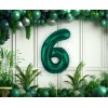 Folijas balons 85cm XL - cipars 6, zaļš, smaragda Folijas balons 85cm XL - cipars 6, zaļš, smaragda