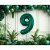 Folijas balons 85cm XL - cipars 9, zaļš, smaragda