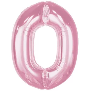 Folijas balons 92cm XXL - cipars 0, rozā, gaiši, maigi Folijas balons 92cm XXL - cipars 0, rozā, gaiši, maigi
