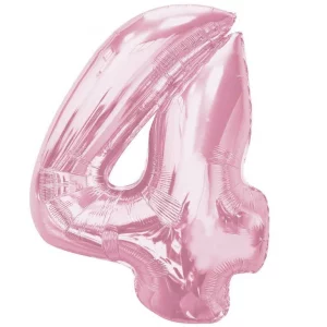 Folijas balons 92cm XXL - cipars 4, rozā, gaiši, maigi Folijas balons 92cm XXL - cipars 4, rozā, gaiši, maigi