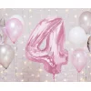 Folijas balons 92cm XXL - cipars 4, rozā, gaiši, maigi Folijas balons 92cm XXL - cipars 4, rozā, gaiši, maigi