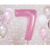 Folijas balons 92cm XXL - cipars 7, rozā, gaiši, maigi