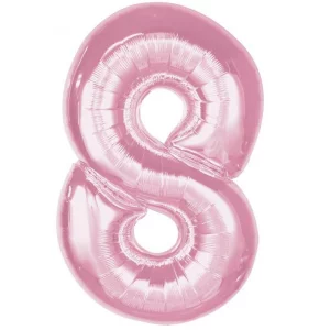 Folijas balons 92cm XXL - cipars 8, rozā, gaiši, maigi Folijas balons 92cm XXL - cipars 8, rozā, gaiši, maigi