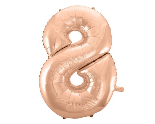Folijas balons 92cm XXL - cipars 8, zelta, rozā Folijas balons 92cm XXL - cipars 8, zelta, rozā