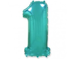 Folijas balons 96cm XXL - cipars 1, tiffany