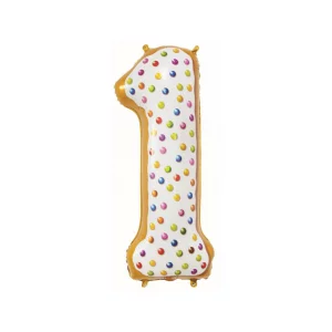 Folijas balons 78cm L - cipars 1, kūciņa