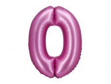 Folijas balons 76cm XL - cipars 0, rozā, satīna