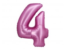 Folijas balons 76cm XL - cipars 4, rozā, satīna