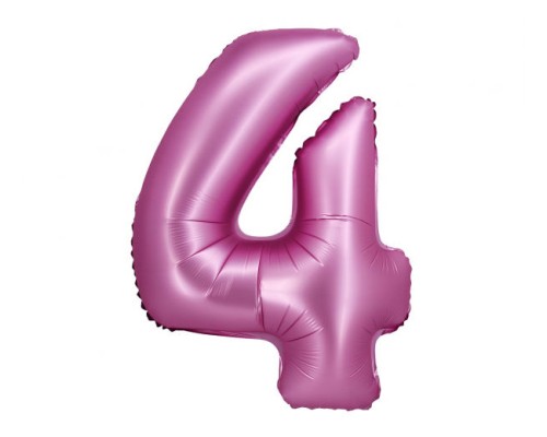 Folijas balons 76cm L - cipars 4, rozā, satīna