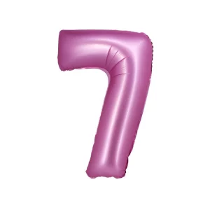Folijas balons 76cm L - cipars 7, rozā, satīna Folijas balons 76cm L - cipars 7, rozā, satīna