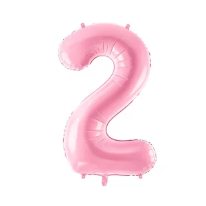 Folijas balons 86cm XL - cipars 2, rozā, gaiši Folijas balons 86cm XL - cipars 2, rozā, gaiši