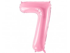 Folijas balons 86cm XL - cipars 7, rozā, gaiši