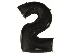 Folijas balons 92cm XXL - cipars 2, melns