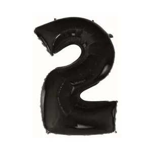 Folijas balons 92cm XXL - cipars 2, melns Folijas balons 92cm XXL - cipars 2, melns