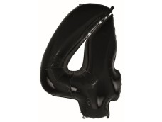 Folijas balons 92cm XXL - cipars 4, melns